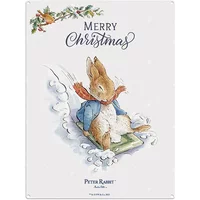 Peter Rabbit Sledging Mini Metal Sign