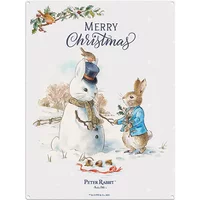Peter Rabbit Snowman Mini Metal Sign