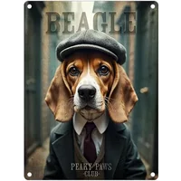 Peaky Paws Club Beagle Mini Metal Sign