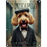 Peaky Paws Club Cockapoo Mini Metal Sign