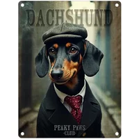 Peaky Paws Club Dachshund Mini Metal Sign