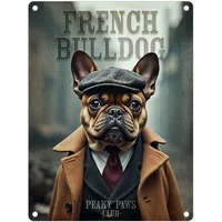 Peaky Paws Club French Bulldog Mini Metal Sign