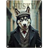 Peaky Paws Club Husky Mini Metal Sign