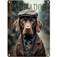 Peaky Paws Club Chocolate Labrador Mini Metal Sign