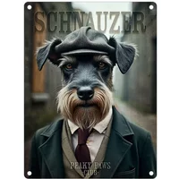 Peaky Paws Club Schnauzer Mini Metal Sign