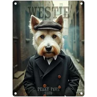 Peaky Paws Club Westie Mini Metal Sign