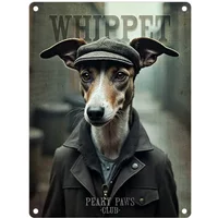 Peaky Paws Club Whippet Mini Metal Sign