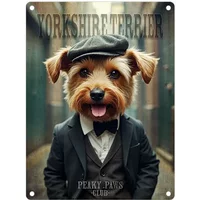 Peaky Paws Club Yorkshire Terrier Mini Metal Sign