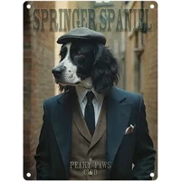 Peaky Paws Club Springer Spaniel Mini Metal Sign