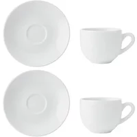 Mikasa Chalk Set of 2 Espresso Cups & Saucers