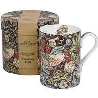 Morris & Co Strawberry Thief Chocolate / Slate Mug