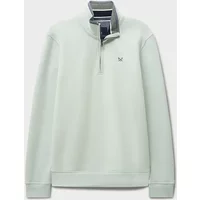 Crew Clothing Mens Classic Cotton Half Zip Sweatshirt Crystal Blue