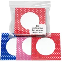 NJ Products Jar labels Pack 4 Polka Dot Red, Blue, Pink And Green