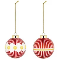 Alessi Delight Set 1 of Two Red Christmas Baubles
