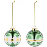 Alessi Delight Set 1 of Two Green Christmas Baubles