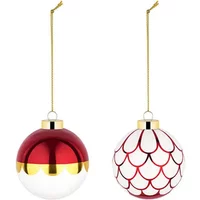 Alessi Delight Set 4 of Two Red Christmas Baubles