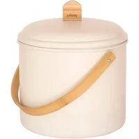 Pebbly Cream 3.5 Litre Metal Bamboo and Charcoal Filter Compost Bin