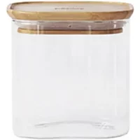 Pebbly Square 800ml Canister With Bamboo Lid