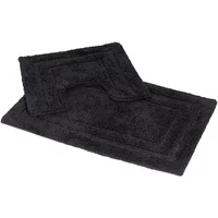 Showerdrape Pinnacle Charcoal 2 Piece 100% Cotton Bath Mat Set