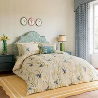 Sanderson for National Trust Kingfisher & Iris Duvet Cover Set Single Azure & Linen