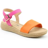 Heavenly Feet Orange Fuchsia Sara Sandals