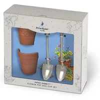 Peter Rabbit Set Of 2 Terracotta Egg Cups And Spoons
