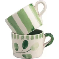 Selbrae House Flora Stripe Set of 2 Ceramic Espresso Cups