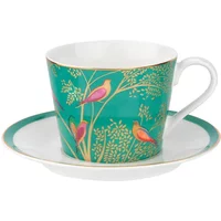 Sara Miller Chelsea Collection Green Teacup & Saucer