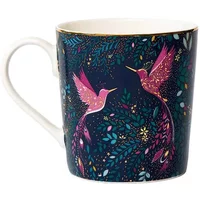 Sara Miller India Collection Mug Hummingbird Paradise Midnight Blue