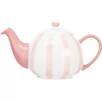 Siip Wide Vertical Stripe Pink 6 Cup Teapot