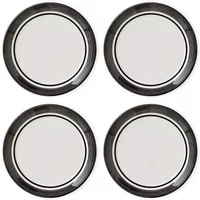 Portmeirion Potters Stripe Set of 4 15cm Bread Plates Black