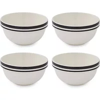 Portmeirion Potters Stripe Set of 4 12.7cm Stacking Bowls Black