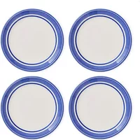 Portmeirion Potters Stripe Set of 4 15cm Bread Plates Blue