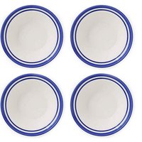 Portmeirion Potters Stripe Set of 4 Oatmeal Bowls Blue