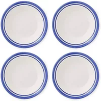 Portmeirion Potters Stripe Set of 4 Soup Plates Blue