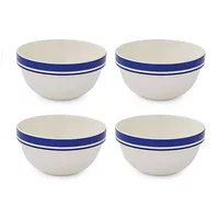 Portmeirion Potters Stripe Set of 4 18cm Stacking Bowls Blue