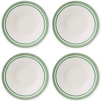 Portmeirion Potters Stripe Set of 4 Oatmeal Bowls Green