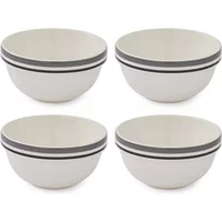 Portmeirion Potters Stripe Set of 4 12.5cm Stacking Bowls Grey