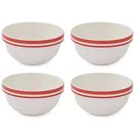 Portmeirion Potters Stripe Set of 4 12.5cm Stacking Bowls Red