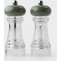 Taylor's Eye Witness Clear Acrylic & Sage 15cm Set Of 2 Salt & Pepper Mills