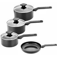 Stoven Noir 4 Piece Saucepan Set with 24cm Frying Pan