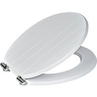 Showerdrape Suffolk Soft-Close White Grooved Toilet Seat