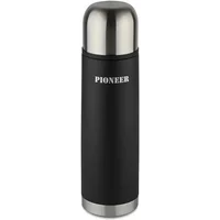 Pioneer 1L Black & Stainless Steel Flask