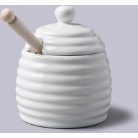 W.M.Bartleet & Sons Honey Pot with Wooden Dipper White