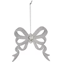 Premier Silver Bow Hanging Decoration