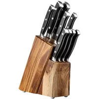 Taylor's Eye Witness Traditional 9 Piece Acacia Wood Knife Block Set