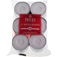 Prices White Maxi Tealights Pack of 12