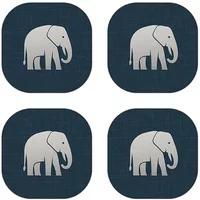 I-Style Luxe Elephant Set of 4 Velvet Backed Coasters