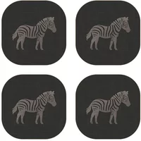 I-Style Luxe Zebra Set of 4 Velvet Backed Coasters