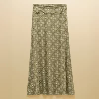Joules Green Geo Nia Jersey Midi Skirt